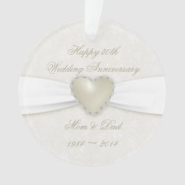 Damask 30th Wedding Jubileum AcrylOrnament Ornament