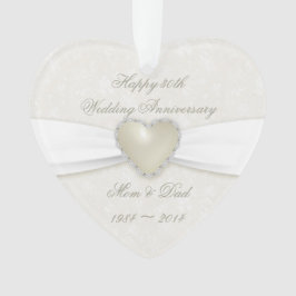 Damask 30th Wedding Jubileum AcrylOrnament Ornament