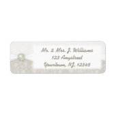 Damask 30th Wedding Jubileum Adres Label (Voorkant)