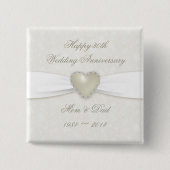 Damask 30th Wedding Jubileum Button (Voorkant)