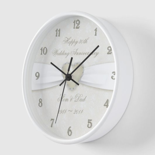 Damask 30th Wedding Jubileum Clock (Hoek)