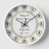 Damask 30th Wedding Jubileum Clock (Voorkant)