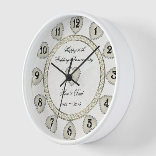 Damask 30th Wedding Jubileum Clock (Hoek)