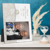 Damask 30th Wedding Jubileum Foto Plaque Fotoplaat (Zijkant)