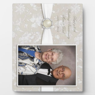 Damask 30th Wedding Jubileum Foto Plaque Fotoplaat