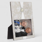 Damask 30th Wedding Jubileum Foto Plaque Fotoplaat (Zijkant)