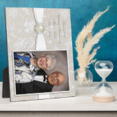 Damask 30th Wedding Jubileum Foto Plaque Fotoplaat (Zijkant)