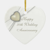 Damask 30th Wedding Jubileum Heart Ornament (Voorkant)