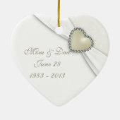 Damask 30th Wedding Jubileum Heart Ornament (Achterkant)