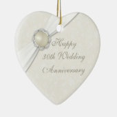 Damask 30th Wedding Jubileum Heart Ornament (Rechts)