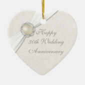 Damask 30th Wedding Jubileum Heart Ornament (Voorkant)