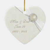 Damask 30th Wedding Jubileum Heart Ornament (Achterkant)