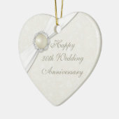 Damask 30th Wedding Jubileum Heart Ornament (Links)