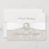 Damask 30th Wedding Jubileum Invitation Kaart (Voorkant)