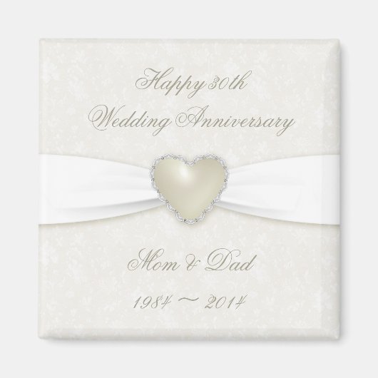 Damask 30th Wedding Jubileum Magnet (Voorkant)