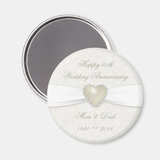 Damask 30th Wedding Jubileum Magnet (Voorkant / Achterkant)