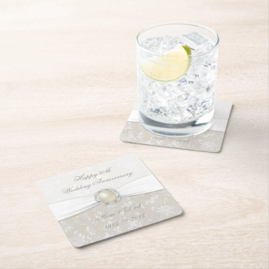 Damask 30th Wedding Jubileum Onderzetter (Insitu)