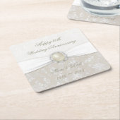 Damask 30th Wedding Jubileum Onderzetter (Schuin)
