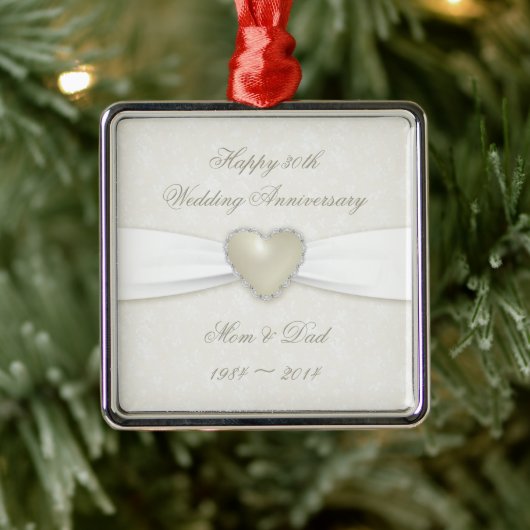 Damask 30th Wedding Jubileum Ornament (Boom)