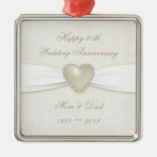Damask 30th Wedding Jubileum Ornament (Voorkant)