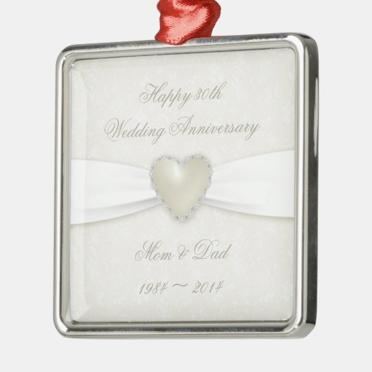Damask 30th Wedding Jubileum Ornament (Links)