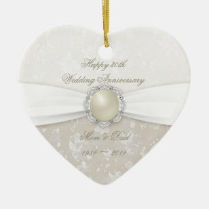 Damask 30th Wedding Jubileum Ornament