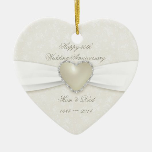 Damask 30th Wedding Jubileum Ornament (Voorkant)