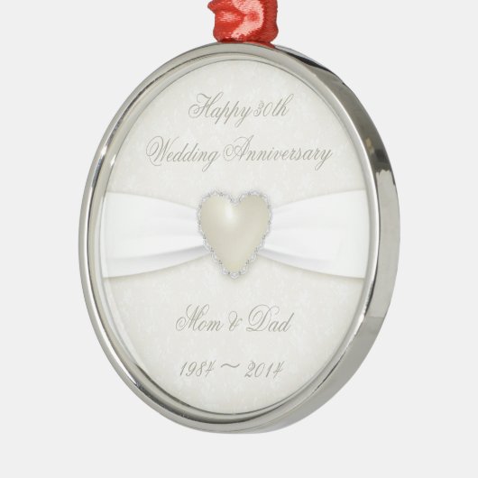 Damask 30th Wedding Jubileum Ornament (Links)