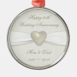 Damask 30th Wedding Jubileum Ornament