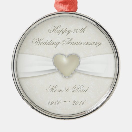 Damask 30th Wedding Jubileum Ornament (Voorkant)