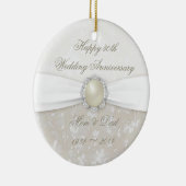 Damask 30th Wedding Jubileum Ornament (Rechts)