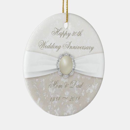 Damask 30th Wedding Jubileum Ornament (Rechts)
