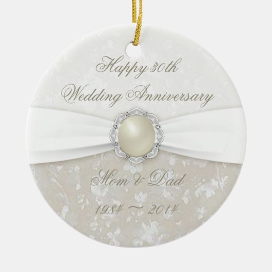 Damask 30th Wedding Jubileum Ornament (Voorkant)