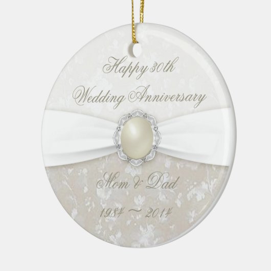 Damask 30th Wedding Jubileum Ornament (Links)