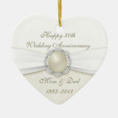 Damask 30th Wedding Jubileum Ornament (Voorkant)