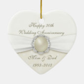 Damask 30th Wedding Jubileum Ornament (Achterkant)