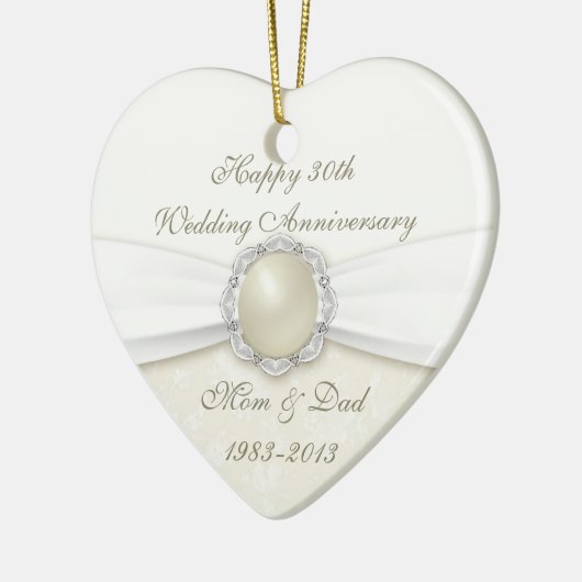 Damask 30th Wedding Jubileum Ornament (Links)