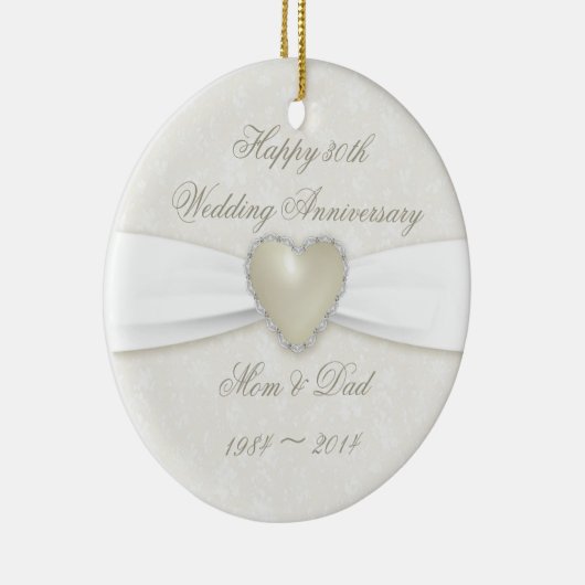 Damask 30th Wedding Jubileum Ornament (Rechts)