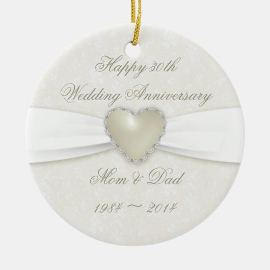 Damask 30th Wedding Jubileum Ornament (Voorkant)