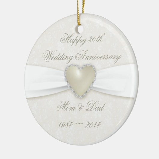 Damask 30th Wedding Jubileum Ornament (Links)