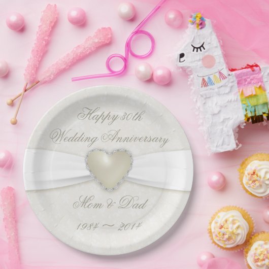 Damask 30th Wedding Jubileum Paper Bord (Feest)