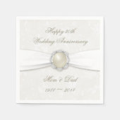 Damask 30th Wedding Jubileum Paper Napkins Servet (Voorkant)