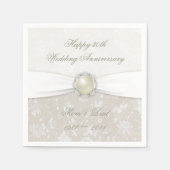Damask 30th Wedding Jubileum Paper Napkins Servetten (Voorkant)