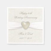 Damask 30th Wedding Jubileum Paper Napkins Servetten (Voorkant)