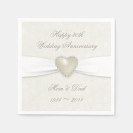 Damask 30th Wedding Jubileum Paper Napkins Servetten
