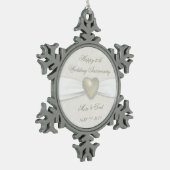 Damask 30th Wedding Jubileum Pewter Ornament (Links)