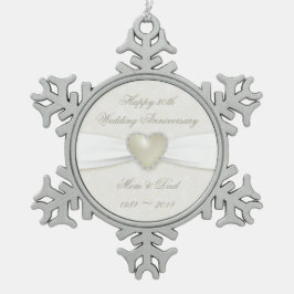 Damask 30th Wedding Jubileum Pewter Ornament