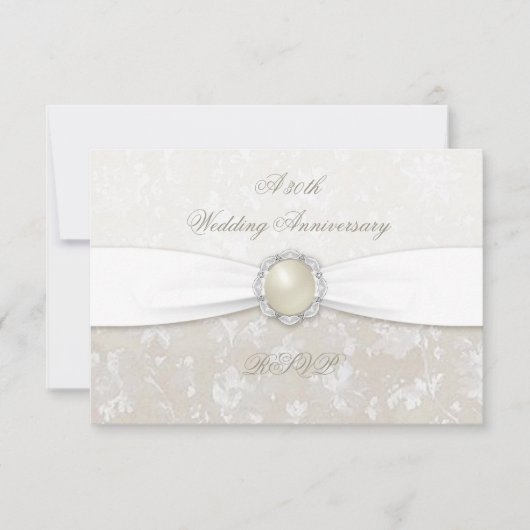 Damask 30th Wedding Jubileum RSVP (Voorkant)