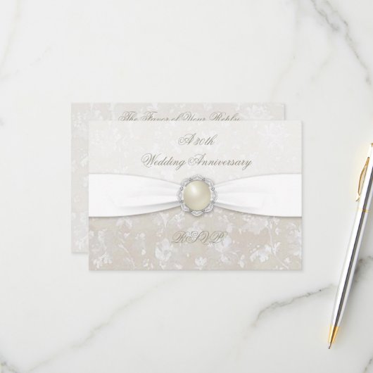 Damask 30th Wedding Jubileum RSVP (Voorkant / Achterkant in situ)