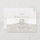 Damask 30th Wedding Jubileum RSVP Kaartje (Voorkant)